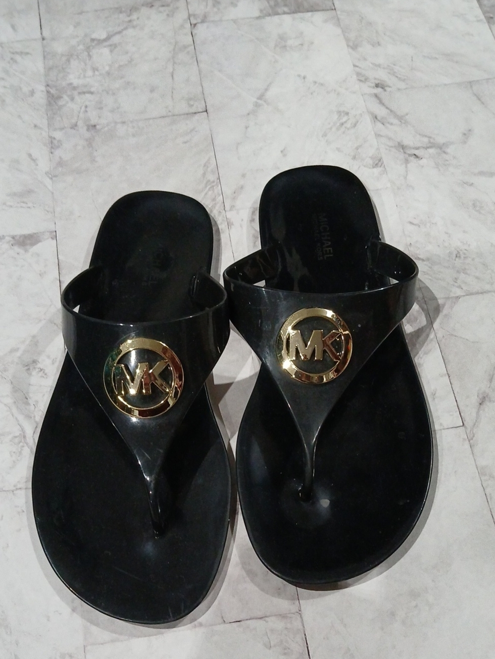 Michael Kors jelly black slippers